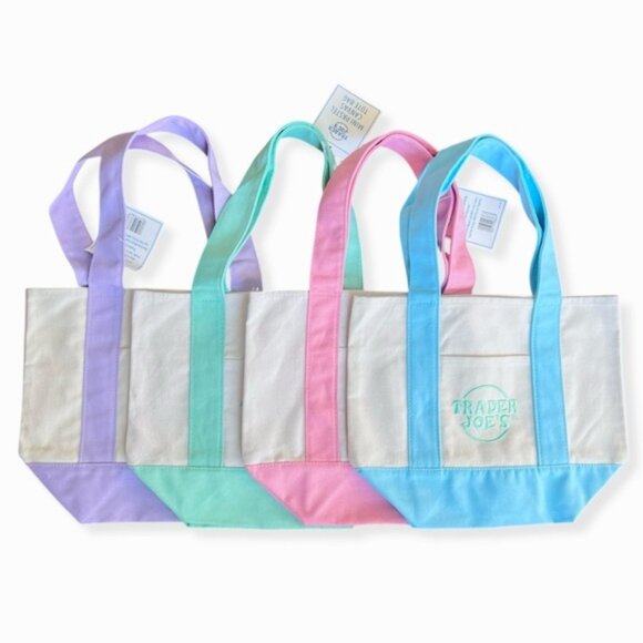 SUPER CUTE Trader Joe's Spring Limited Edition Mini Tote Bag - PURPLE! - Picture 6 of 7